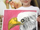 Grup 4 6 ani Pictura tempera Vultur Antonia. 130x98 Atelier de pictura si desen, 4 6 ani