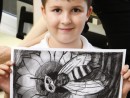 Grup 6 8 ani Albina Desen carbune Sebi 130x98 Atelier de pictura si desen, 6 8 ani