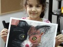 Grup 6 8 ani Desen Pastel Uleios Pisica Theodora. 130x98 Atelier de pictura si desen, 6 8 ani
