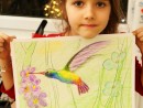 Grup 6 8 ani Desen in creioane colorate Colibri Miruna 130x98 Atelier de pictura si desen, 6 8 ani