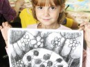 Grup 6 8 ani Gargarita Desen carbune Delia 130x98 Atelier de pictura si desen, 6 8 ani