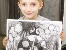 Grup 6 8 ani Gargarita Desen carbune Luca 130x98 Atelier de pictura si desen, 6 8 ani