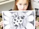 Grup 6 8 ani Gargarita Desen carbune Yana 130x98 Atelier de pictura si desen, 6 8 ani