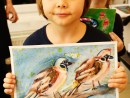 Grup 6 8 ani Pictura in acuarele Vrabie Basti 130x98 Atelier de pictura si desen, 6 8 ani