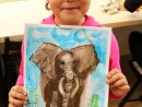 Grup 6 8 ani Pictura tempera Elefant Iulia 130x98 Atelier de pictura si desen, 6 8 ani
