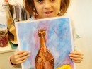Grup 6 8 ani Pictura tempera Natura statica cu ulcior si fructe Natalia 130x98 Atelier de pictura si desen, 6 8 ani