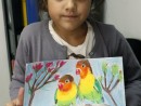 Grup 8 10 ani Desen Pastel Cretat Papagal Ileana 130x98 Atelier de pictura si desen, 8 10 ani