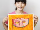 Grup 8 10 ani Desen Pastel uleios Masca Ana Maria 130x98 Atelier de pictura si desen, 8 10 ani