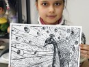 Grup 8 10 ani Desen Penita Paun Alexandra 130x98 Atelier de pictura si desen, 8 10 ani
