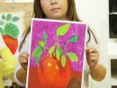 Grup 8 10 ani Desen in pastel uleios Mar cu frunze Diana 130x98 Atelier de pictura si desen, 8 10 ani