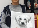 Grup Animale Desen Carbune Portret Caine Kevin 130x98 Atelier de pictura si desen, 10 14 ani