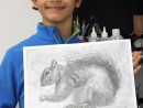 Grup Animale Desen Creion Veverita Kevin. 130x98 Atelier de pictura si desen, 10 14 ani