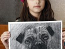 Grup Animale Desen carbune Caine Julia 130x98 Atelier de pictura si desen, 10 14 ani