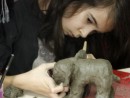 Grup 8 10 ani Modelaj Lut Elefant Ema. 130x98 Atelier modelaj