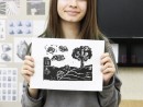 Atelier Grafica Peisaj in xilogravura Elena 130x98 Atelier grafica, Copii 10 18 ani
